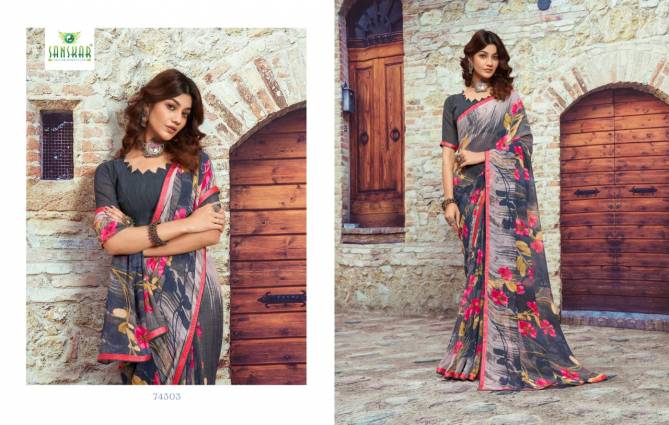 Sanskar Magic Book Designer Printed Ethnic Wear Georgette Fancy Saree Collection